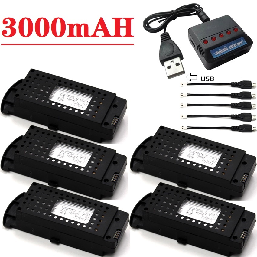 Drone Battery Li-Ion - Batteria per Droni Q6 3.7V 3000mAh