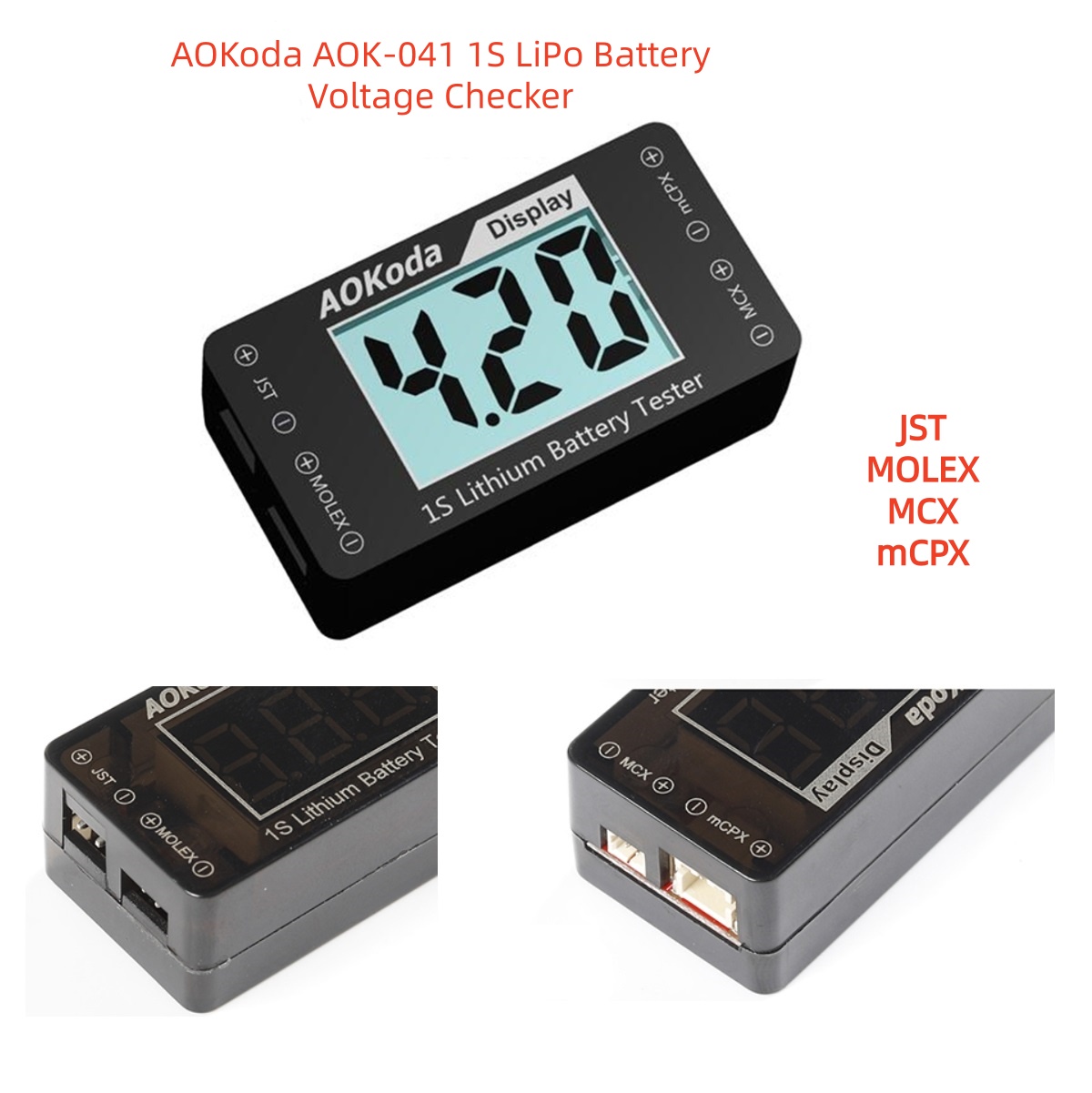Drone Battery Voltage Checker - AOKoda AOK-041 Tester di controllo della