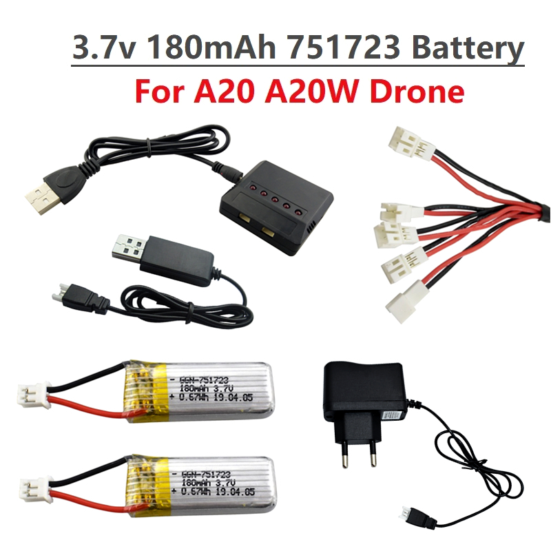Drone Battery Li-Ion - Batteria Lipo Originale 3.7V 180mAh e