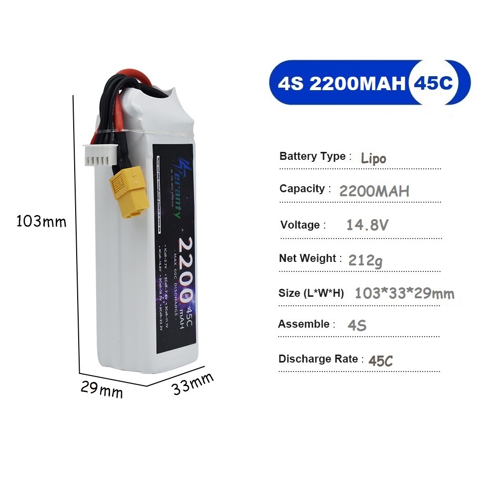 Batteria LiPo 4S 14.8V 1500mah - Drone Battery 3S recensione e prezzo