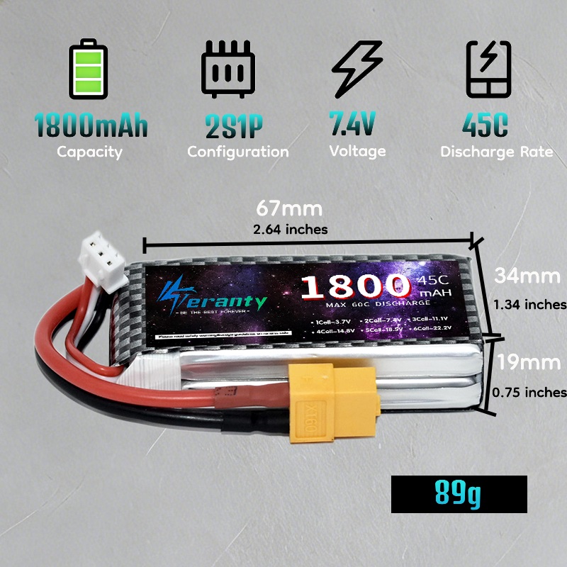 Batteria Lipo TERANTY 2S 3S 4S - Drone Battery 3S recensione e prezzo