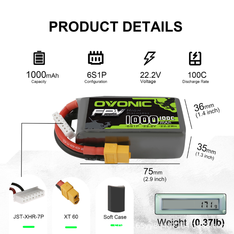 2 Pezzi Batteria LiPo OVONIC 1 - Drone Battery Li-Ion recensione e prezzo