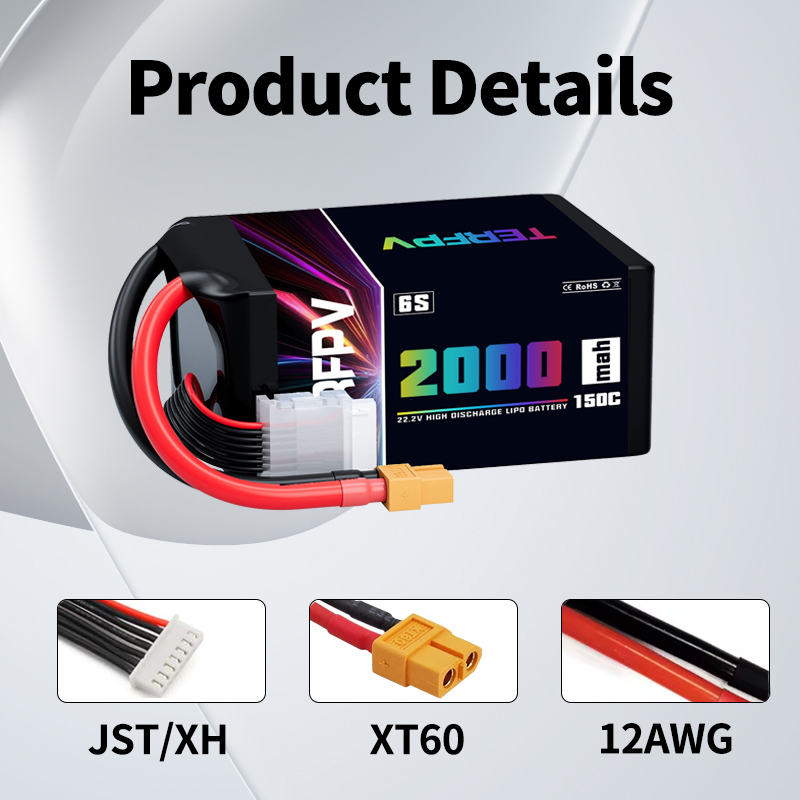TERFPV 6S 22.2V 2000mAh 150C/3 - Drone Battery Plate recensione e prezzo